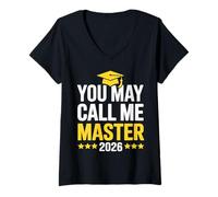 Women's You May Call Me Master 2026 Masters Degree Graduation V-Neck T-Shirt