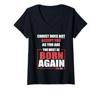 Womens You Must Be Born Again of Spirit John 3 3 V-Neck T-Shirt