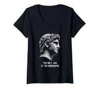 Womens You only fail if you surrender. Battle Masculinity Greek God V-Neck T-Shirt