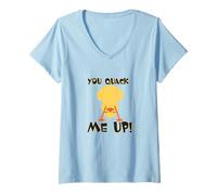 Womens You Quack Me Up Funny Duck Humor Statement Funny V-Neck T-Shirt