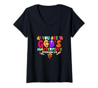 Womens You re Gods Masterpiece Ephesians 2 10 Children Painting V-Neck T-Shirt