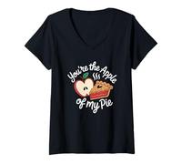 Womens You’re The Apple of My Pie Fall Autumn Apple Picking V-Neck T-Shirt