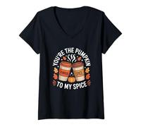 Womens You’re The Pumpkin to My Spice Fall Autumn Pumpkin Spice V-Neck T-Shirt
