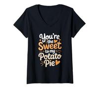 Womens You’re The Sweet to My Potato Pie Romantic Food V-Neck T-Shirt