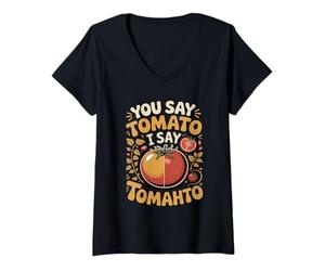 Women's You Say Tomato I Say Tomahto Both Work V-Neck T-Shirt
