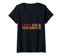 Women's You Shall Love Your Neighbour As Yourself, Matthew 22:36-40 V-Neck T-Shirt
