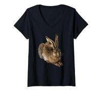 Womens Young Hare (Feldhase) by Albrecht Durer (1502) V-Neck T-Shirt