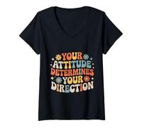 Women's Your Attitude Determines Your Direction - V-Neck T-Shirt