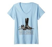 Women's Your Choice and Tall Boots Chains V-Neck T-Shirt