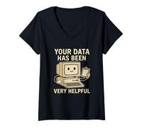 Womens Your Data Has Been Very Helpful - Retro Computer Sarcasm V-Neck T-Shirt
