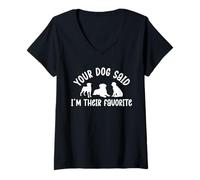 Women's Your Dog Said Im Their Favorite Dog Sitter V-Neck T-Shirt