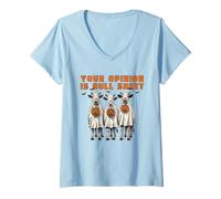 Women's Your Opinion is Bull Sheet Ghost Costumed Cows Halloween V-Neck T-Shirt