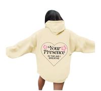 Womens Your Presence Is The Air I Breathe Casual Hoodies Workou Summer Aesthetic with Hood Sweaters Trendy Hooded Beach Graphic Pullover Hoodies Fall Soft Lightweight Cute Plain Cool Beige