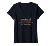 Womens Your Silence Will Not Protect You Speak Your Mind Even V-Neck T-Shirt