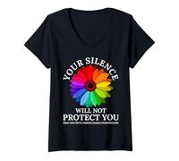 Womens Your Silence Will Not Protect You V-Neck T-Shirt