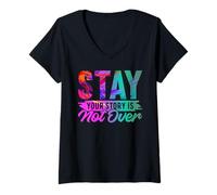 Women's Your Story is Not Over Stay Shirt Suicide Prevention V-Neck T-Shirt