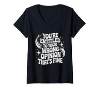 Womens Youre Entitled to Your Wrong Opinion Retro Humor V-Neck T-Shirt