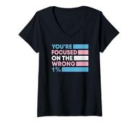 Women's You're Focused on the Wrong 1% Trans Rights LGBTQ Pride V-Neck T-Shirt