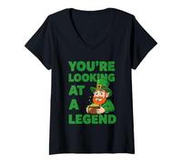 Women's You're Looking At A Legend Cartoon Leprechaun V-Neck T-Shirt
