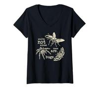 Women's You're Not Alone There are Bugs Creepy Insect Humor Art V-Neck T-Shirt
