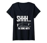 Womens Youth Archery Lover Shhh I'm Doing Math Funny Archer V-Neck T-Shirt