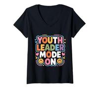 Womens Youth Leader Mode On Young Ministry - V-Neck T-Shirt