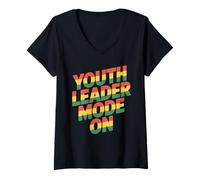 Womens Youth Leader Mode On Young Ministry V-Neck T-Shirt