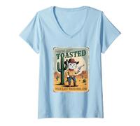Womens You've Just Toasted Your Last Marchmallow Cat V-Neck T-Shirt