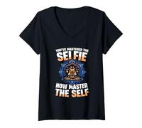 Womens Youve Mastered The Selfie Now Master The Self Yoga V-Neck T-Shirt