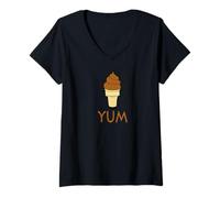 Women's Yum Chocolate Ice Cream V-Neck T-Shirt