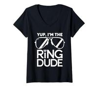 Womens Yup I'm The Ring Dude - Funny Kids Ring Bearer Wedding V-Neck T-Shirt