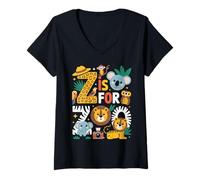 Womens Z Is For Zoo - Zoo Squad Zoo Trip Zoo Keeper Wildlife Zoo V-Neck T-Shirt