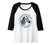 Womens Zebra Strong - Proud Mom of an EDS Warrior Raglan Baseball Tee