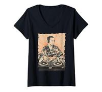 Womens Zen DJ Monk Waves - Turntable Spiritual Beat V-Neck T-Shirt