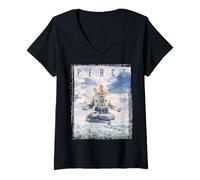 Women's Zen Meditation SciFi Yoga Astronaut Science Fiction Peace V-Neck T-Shirt