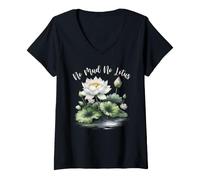 Women's Zen Meditation Yoga Lover No Mud, No Lotus Mindfulness V-Neck T-Shirt