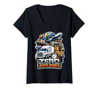 Women's Zero Apologies Global Logistics Statement V-Neck T-Shirt