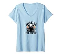 Women's Zero Fear Full Attitude Honey Badger V-Neck T-Shirt