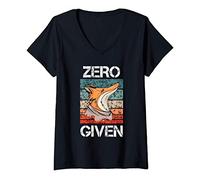 Womens Zero Fox Given Fucks Funny Saying Gift V-Neck T-Shirt