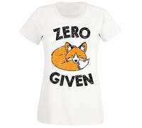 Womens Zero Fox Given Funny Novelty Animal Funny Slogan T-Shirt White UK 12-14 (XL)