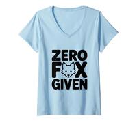 Women's Zero Fox Given Funny Sarcastic Animal Lover Statement V-Neck T-Shirt