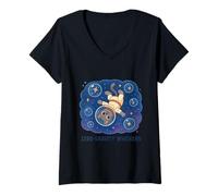 Womens Zero Gravity Cosmic Whisker Adventure V-Neck T-Shirt