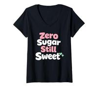 Women's Zero Sugar Lifestyle Keto Low Carb Glucose Control V-Neck T-Shirt