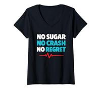 Women's Zero Sugar Lifestyle Keto Low Carb Glucose Control V-Neck T-Shirt