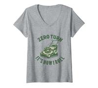 Womens zero turn It's how I roll lawn mower Gardener Landscaper V-Neck T-Shirt