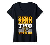 Womens Zero Zero Two Let's Go Pickleball Game Start Slogan V-Neck T-Shirt