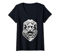Womens Zeus Greek God King Statue V-Neck T-Shirt