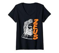 Womens Zeus Greek God of Thunder Power Strength Olympus Lord V-Neck T-Shirt