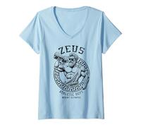 Womens Zeus Gym Athletic Department Funny Greek God Workout Muscle V-Neck T-Shirt