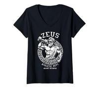 Womens Zeus Gym Athletic Department Funny Greek God Workout Muscle V-Neck T-Shirt